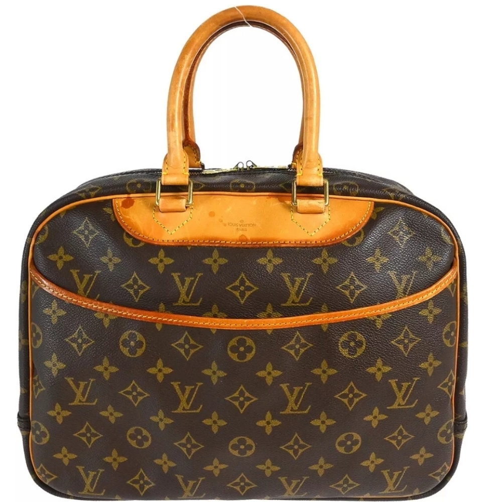 LOUIS VUITTON DEAUVILLE BOWLING BUSINESS HANDBAG BROWN SIGNITURE MONO (EUC)✨️